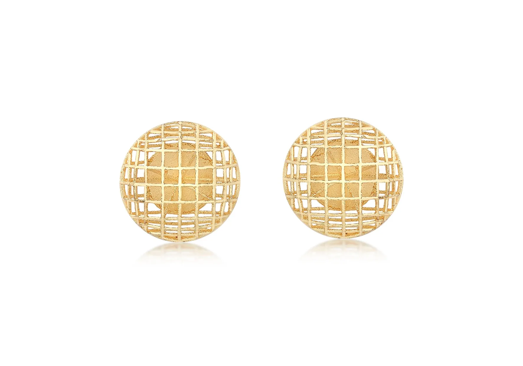 9ct Yellow Gold Filigree Ball Stud Earrings