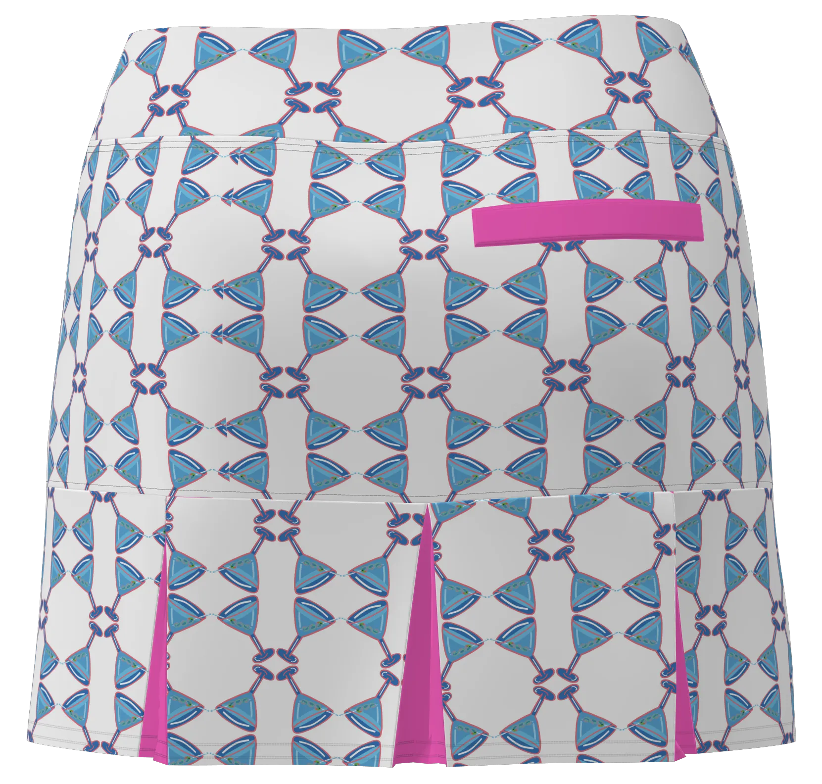 AB SPORT Women's Martini Print Back Pleat Golf Skirt - MART4KLP