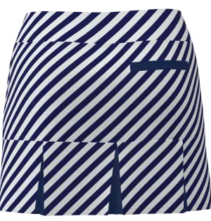 AB SPORT Women's Navy Cross Stripe Back Pleat Golf Skirt - NVCSN