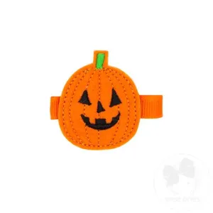 Alligator Clip | Embroidered Jack' O Lantern | Wee Ones