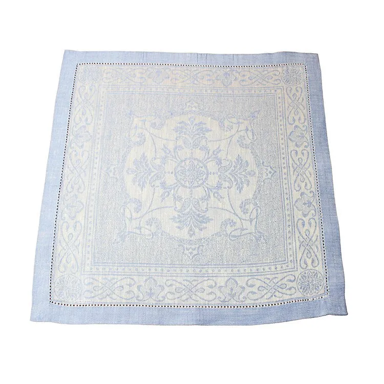 Astra Napkins Set of 6 - Ivory and Light Blue