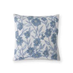 Blue Floral Square Pillow