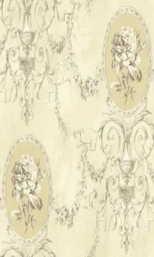 Brockhall Ornate Floral Frame Wallpaper NH20505