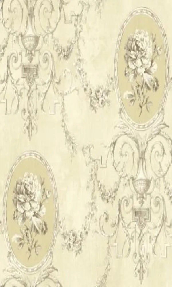 Brockhall Ornate Floral Frame Wallpaper NH20505
