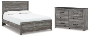Bronyan Queen Panel Bed with Dresser in Dark Gray