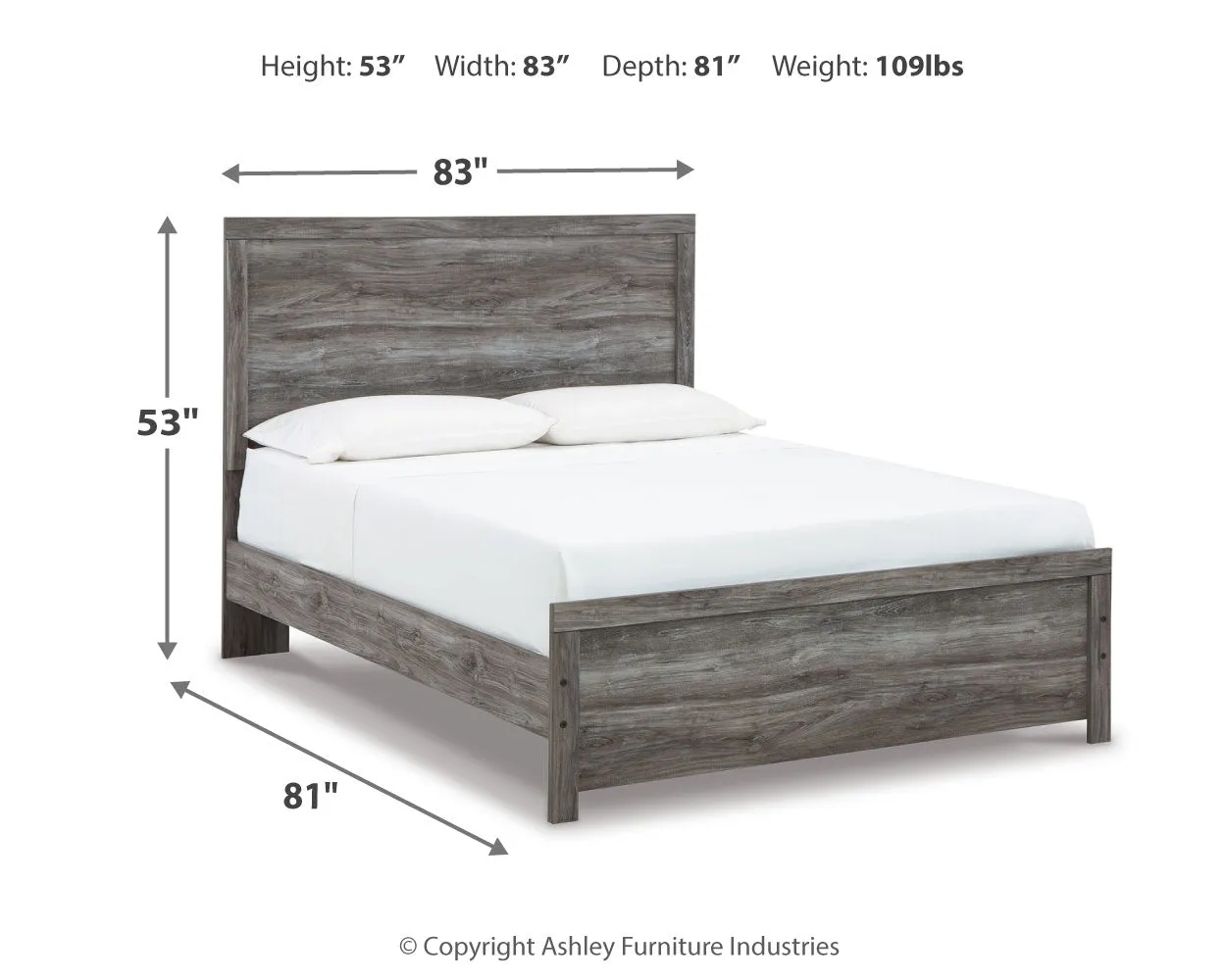 Bronyan Queen Panel Bed with Dresser in Dark Gray