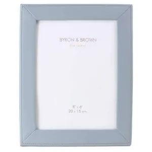 Byron and Brown Slim Classic Nappa Leather 8 x 6 Photo Frame - Powder Blue