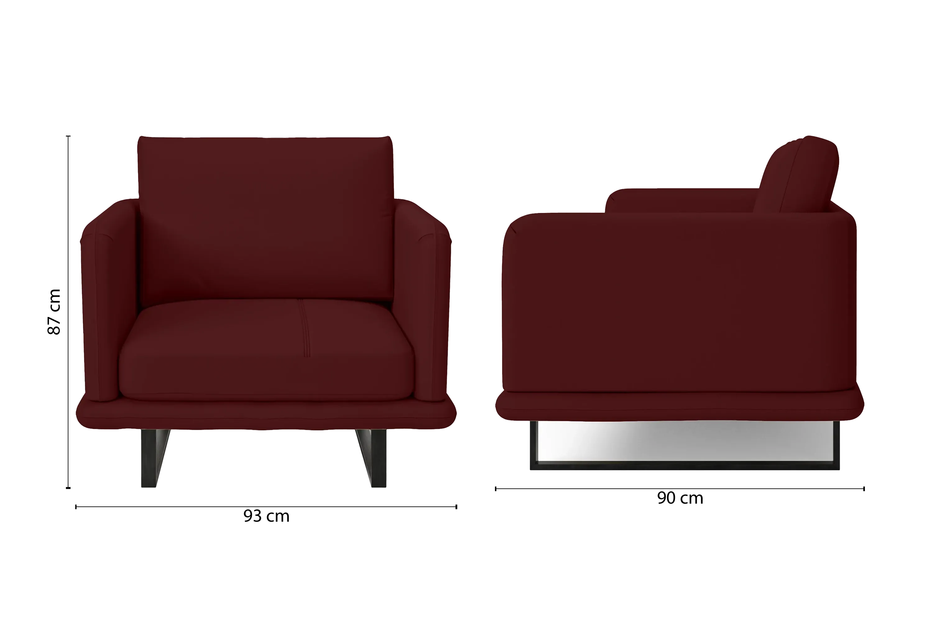 Calabria Armchair Red Leather