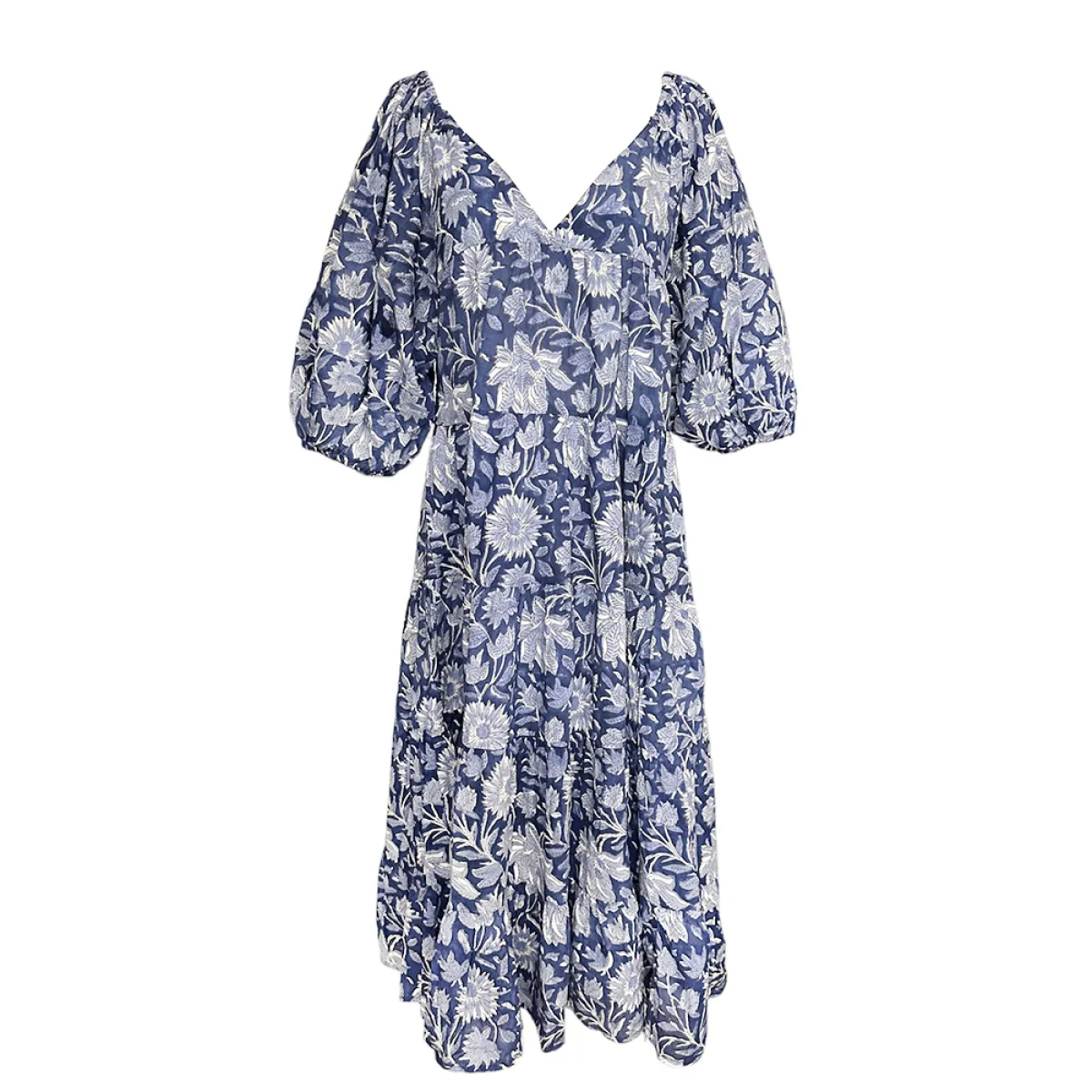 Cotton Camila Dress - Blue Opal