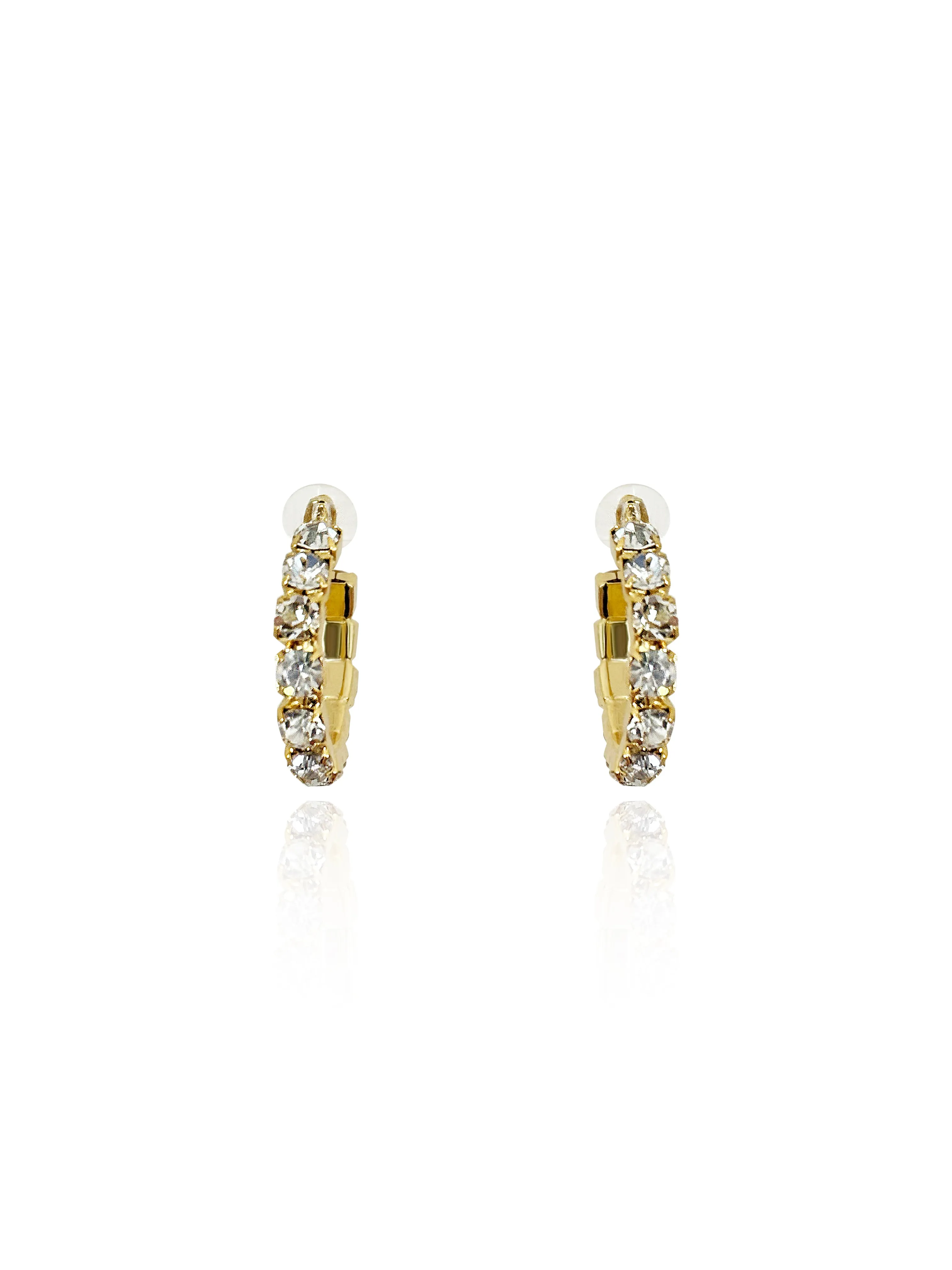 Diamond Crystal Hoop Earrings