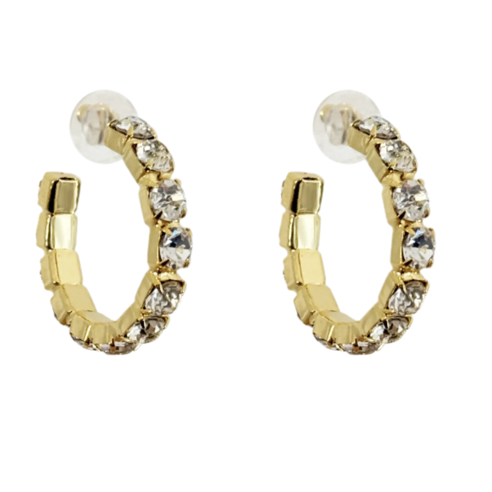 Diamond Crystal Hoop Earrings