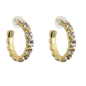 Diamond Crystal Hoop Earrings