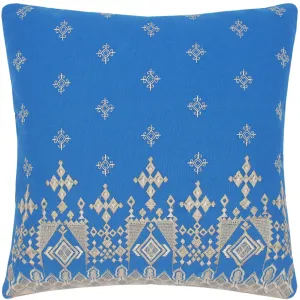 Embroidered Modern Velia Cotton Pillow by Bareens Designer Rugs