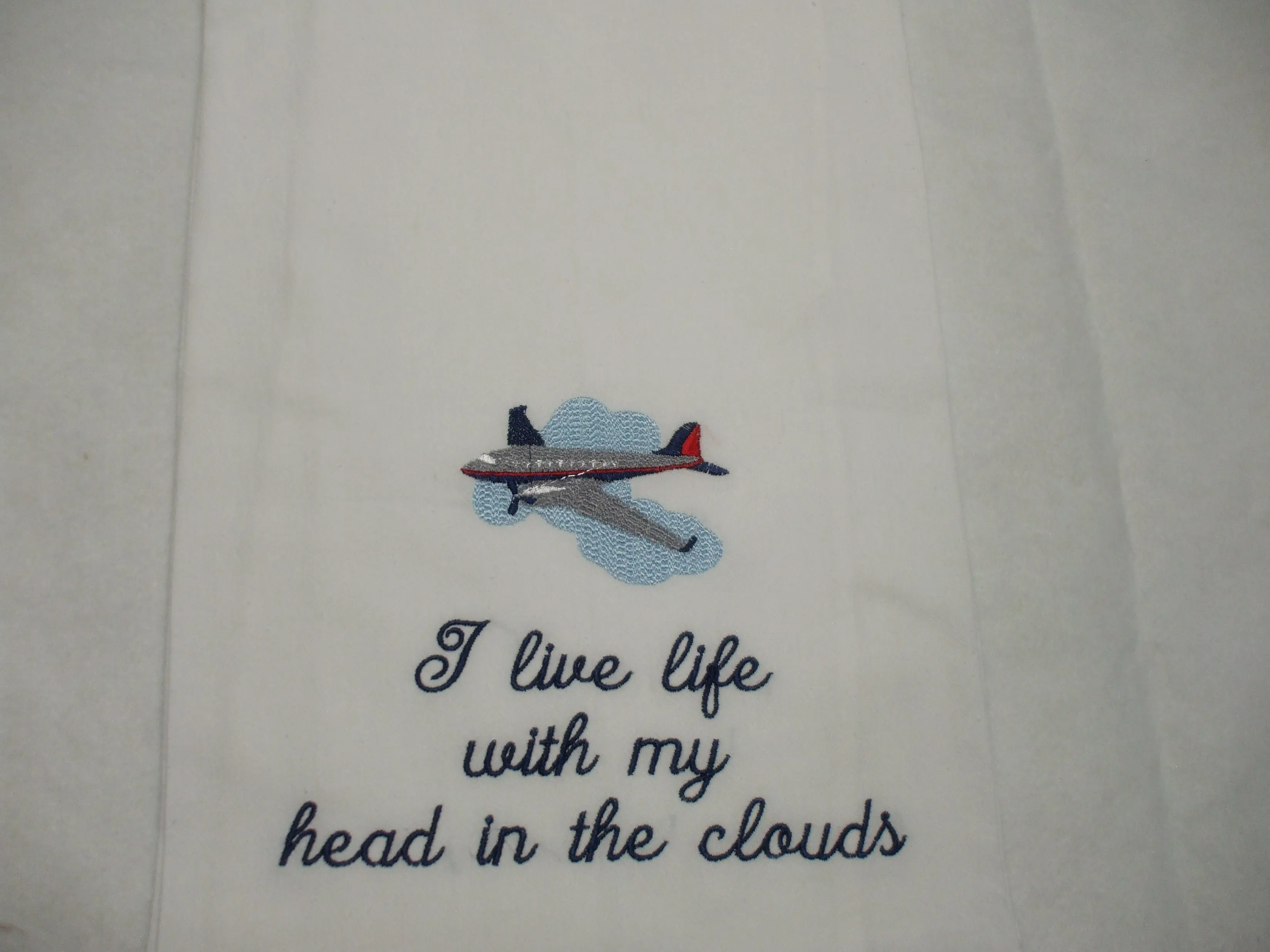 Embroidered Towels - Flour Sack Full Size - Aviation Themes