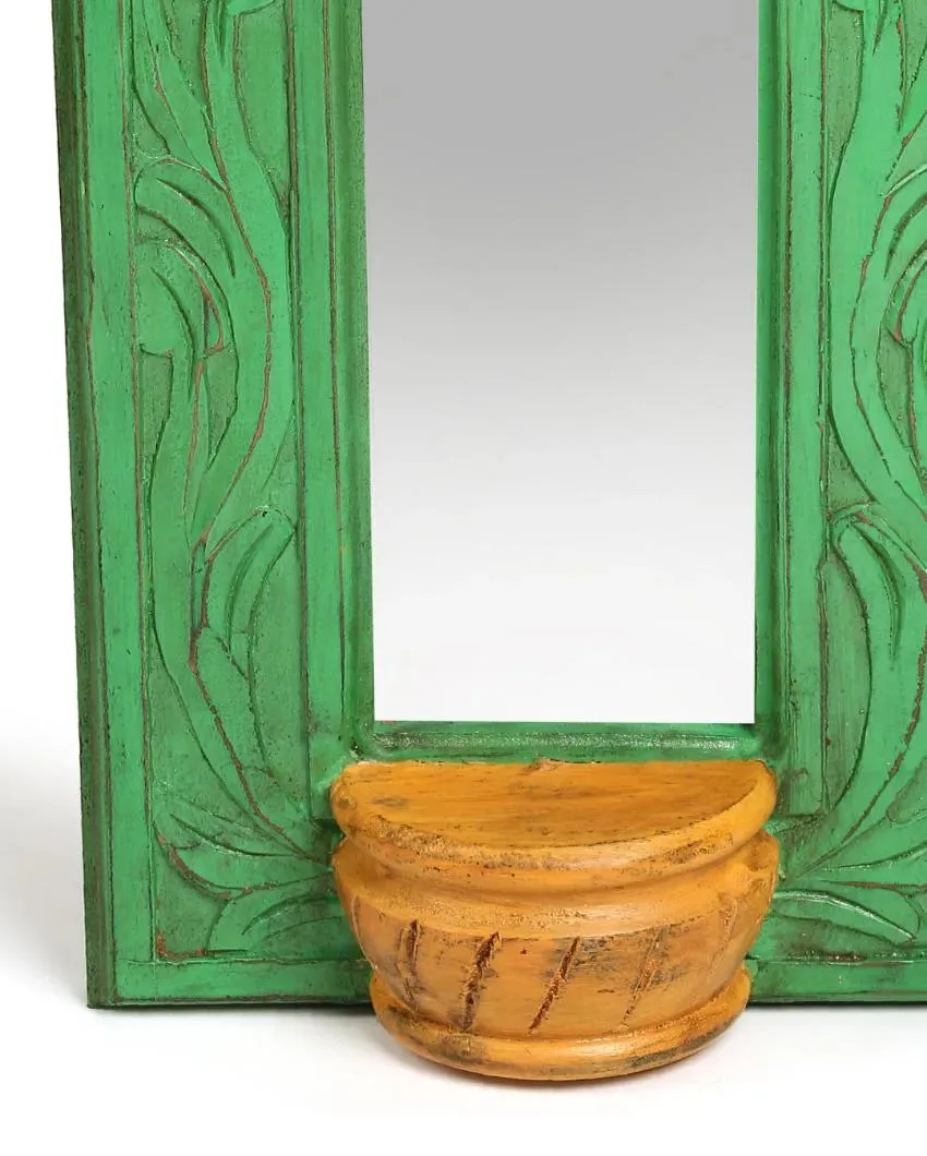 Green & Yellow Mango Wood Mirror