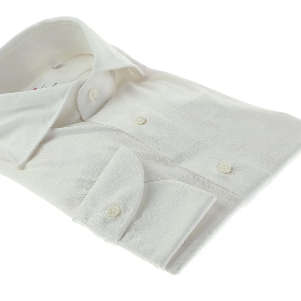 HENRY SARTORIAL X CORDONE Cotton/Silk Jersey Shirt WHITE