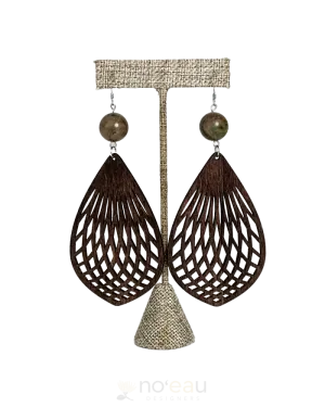 ILIHIA HAWAII LLC - Large Wooden Basket w/ semiprecious Bead Earring