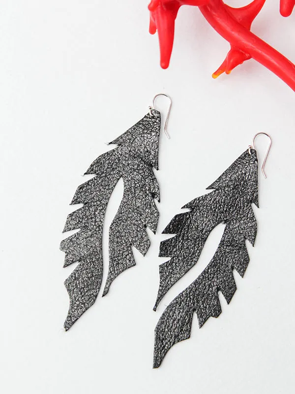 Leather Feather Minis: Graphite