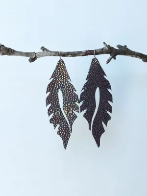 Leather Feather Minis: Oil Rainbow