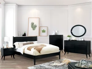 LENNART II Black 5 Pc. Queen Bedroom Set w/ 2NS   Oval Mirror