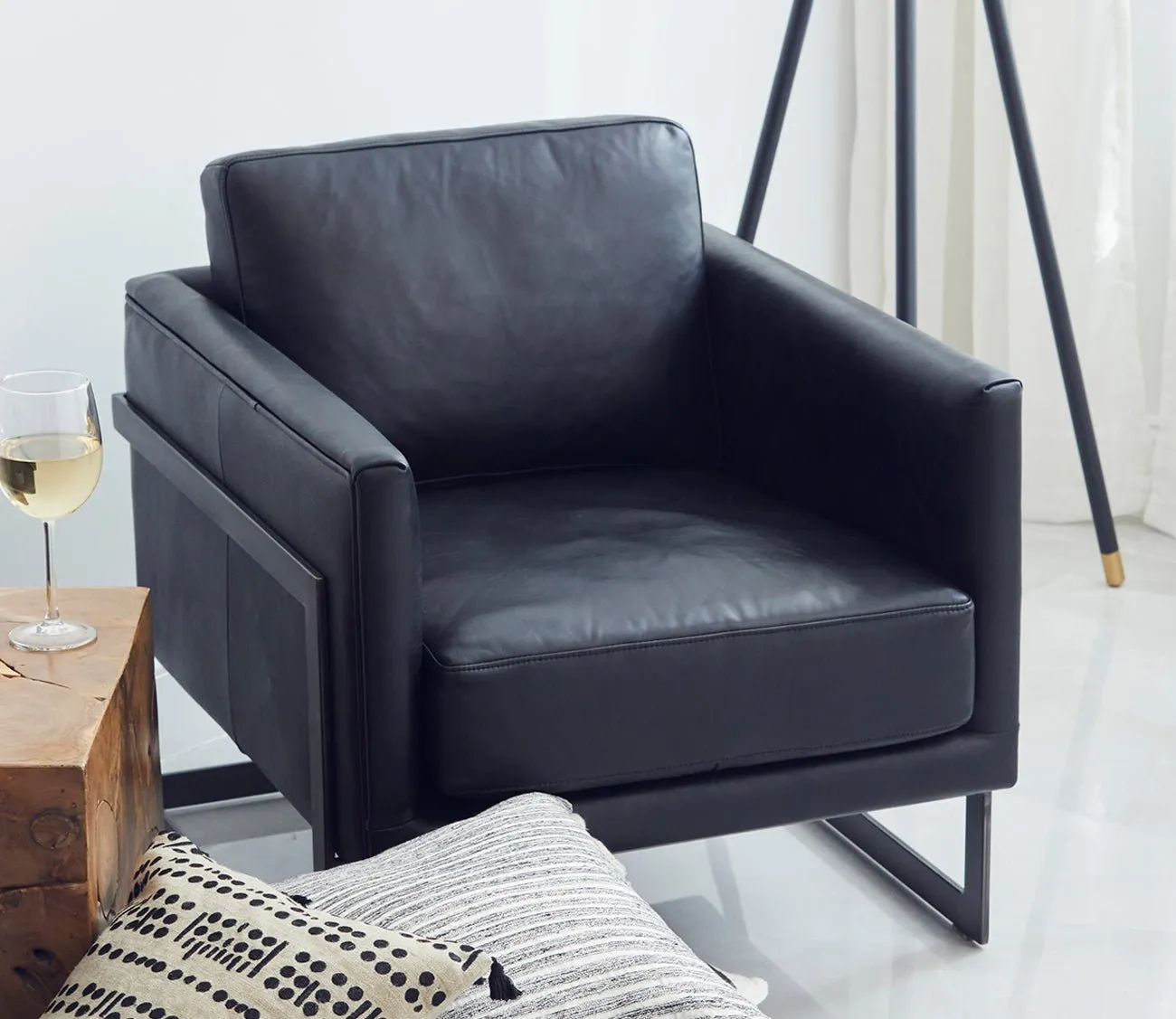 Moe's Furniture Luxley Iron Frame Upholstered Club Chair