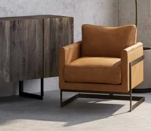 Moe's Furniture Luxley Iron Frame Upholstered Club Chair