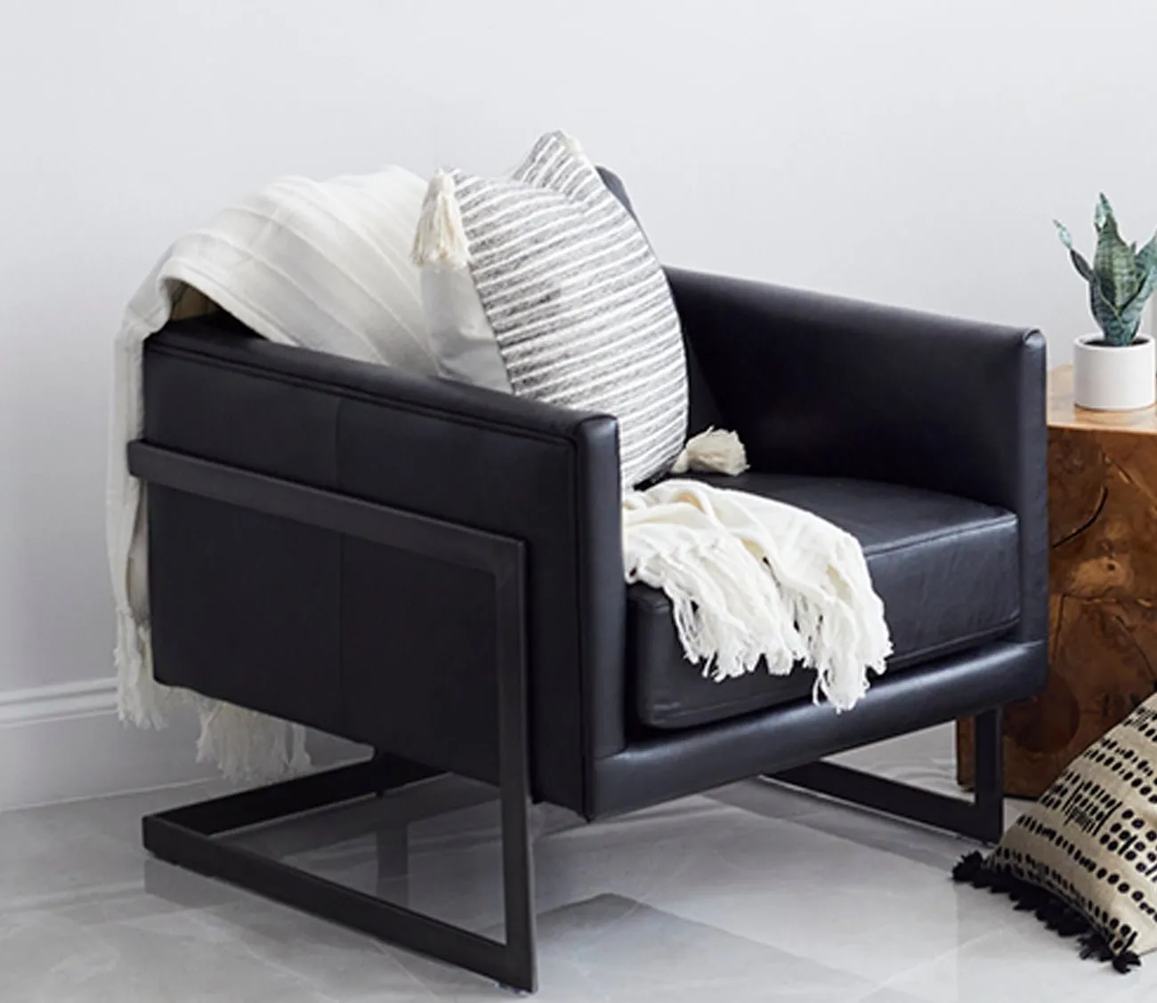 Moe's Furniture Luxley Iron Frame Upholstered Club Chair