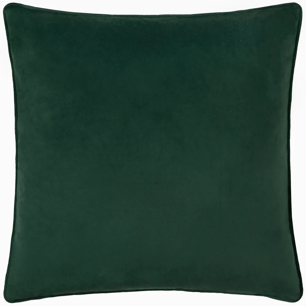 Odisha Exotic Bird Embroidered Cushion Emerald