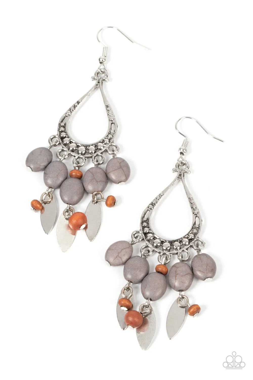 Open Door Jewelry - Adobe Air - Silver Earrings - Paparazzi Accessories