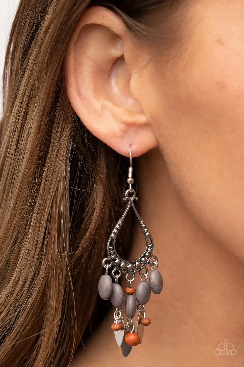 Open Door Jewelry - Adobe Air - Silver Earrings - Paparazzi Accessories