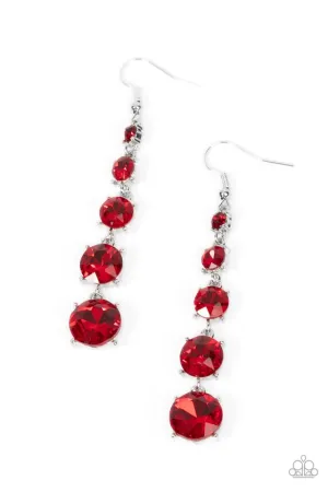 Paparazzi Earring ~ Red Carpet Charmer - Red