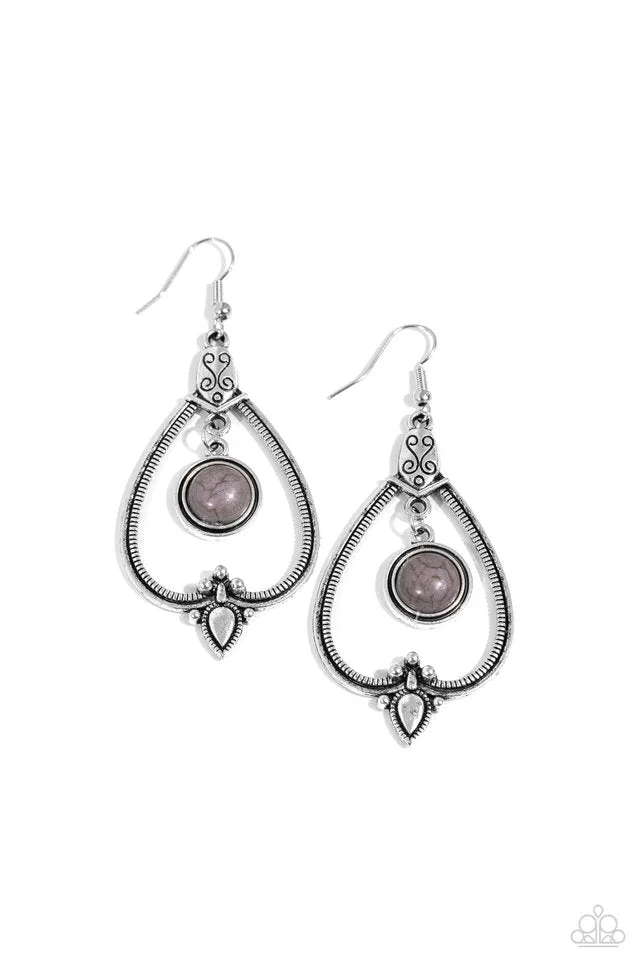 Paparazzi Earring ~ Rocky Mountain Royalty - Silver