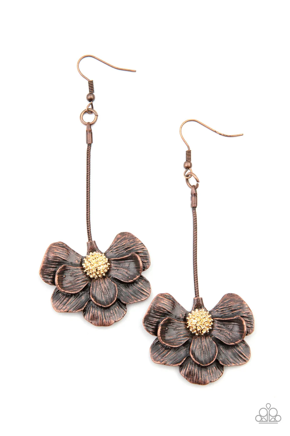 Paparazzi Oh SNAPDRAGONS! - Copper Earrings