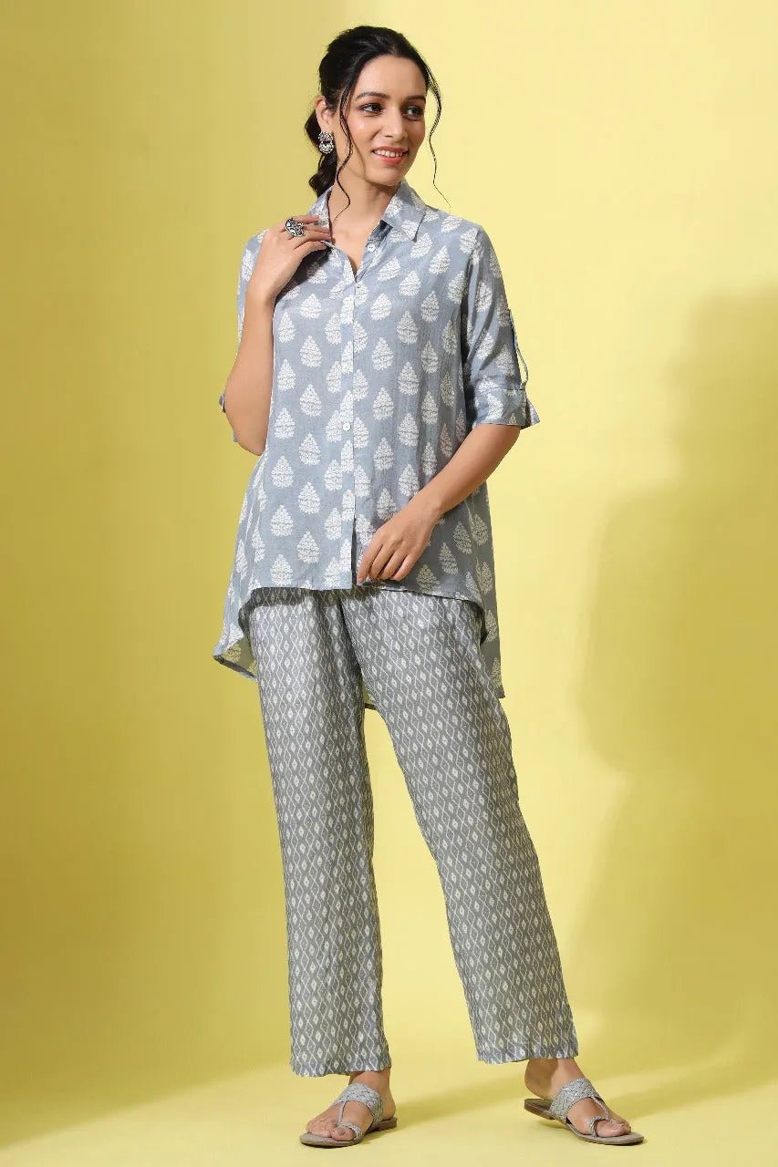 Pinewoods Grey Silk Co-ord set