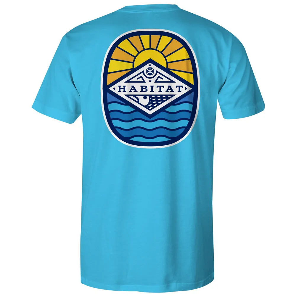"Sunnyside" Azure Habitat Spandex Blend Shirt