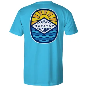 "Sunnyside" Azure Habitat Spandex Blend Shirt