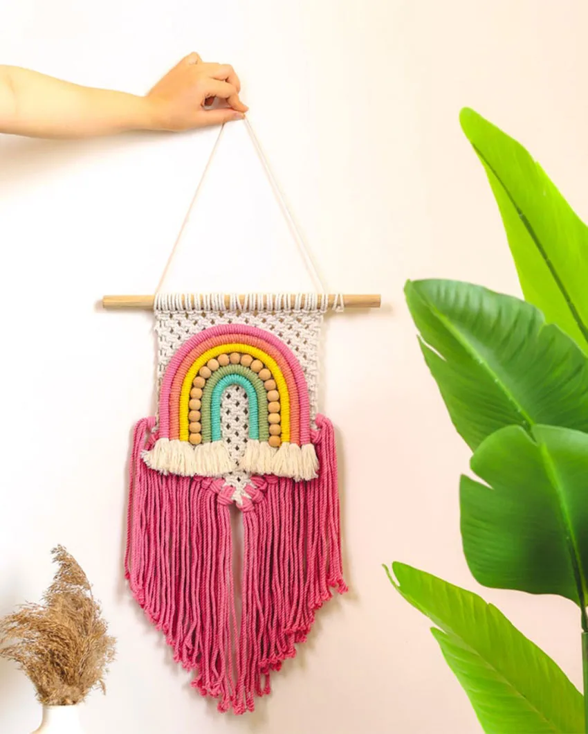 Rainbow Macrame Wall Hanging | 13 x 3 x 20 inches