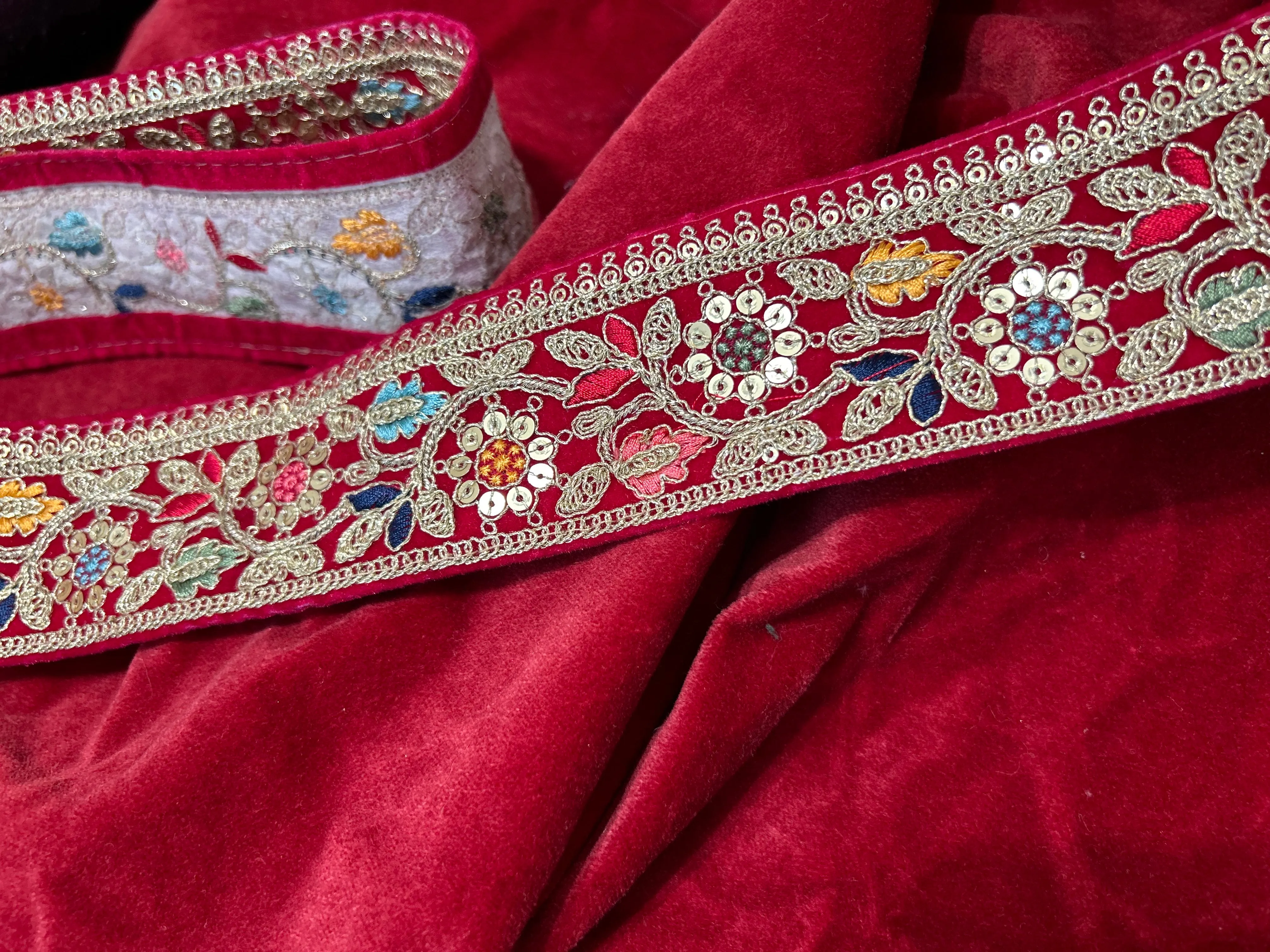Red and Gold floral border