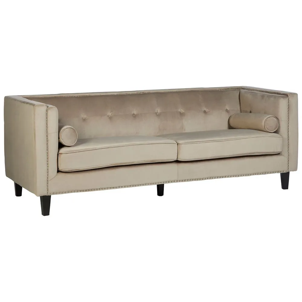 Regina 3-Seater Sofa in Mink Velvet