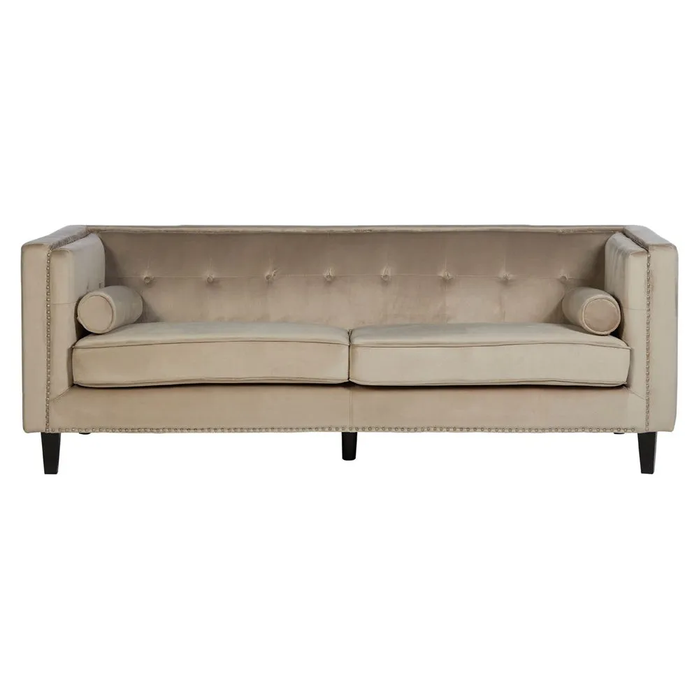 Regina 3-Seater Sofa in Mink Velvet