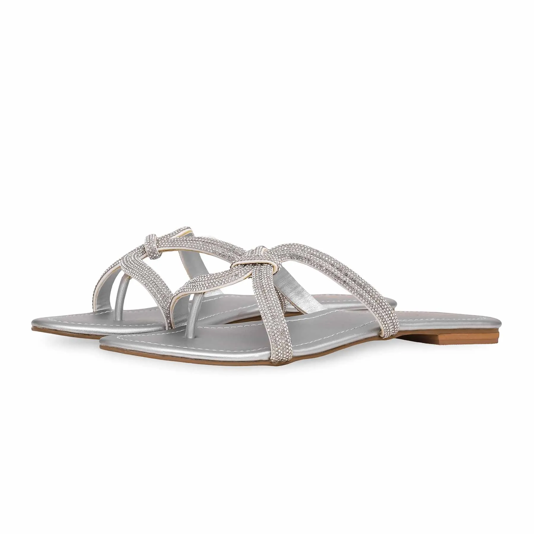 Silver Fancy Chappal FN0743