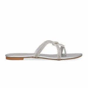 Silver Fancy Chappal FN0743