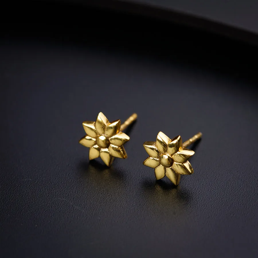 Silver Flower Earring: Small (Gold Plated)