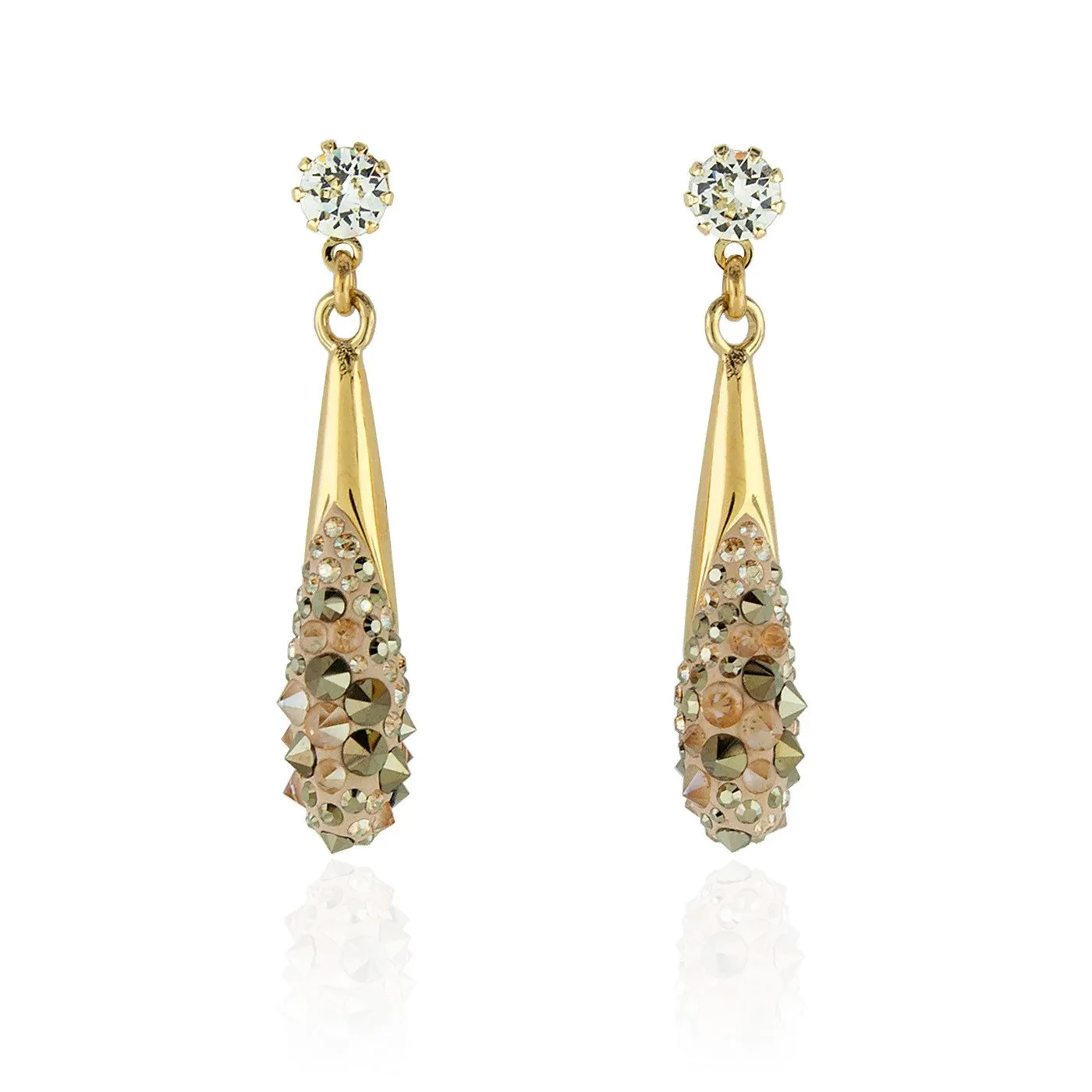 Studded Fluid Drop Earrings