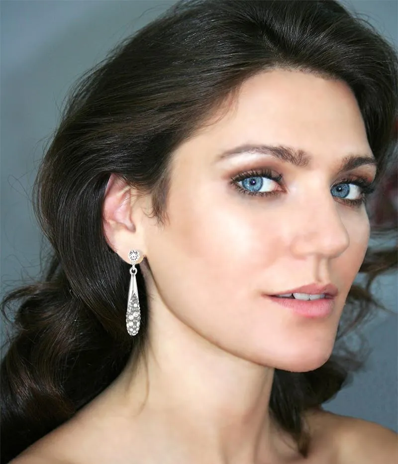 Studded Fluid Drop Earrings