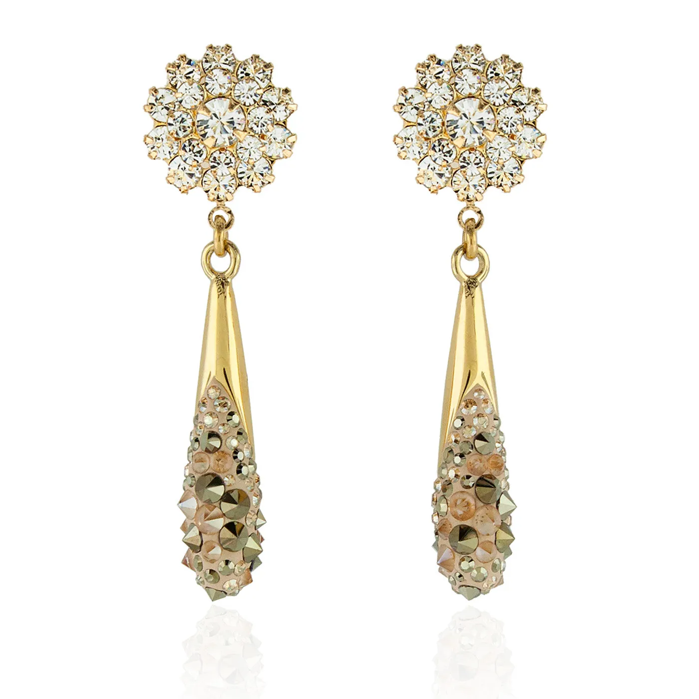 Studded Fluid Drop Earrings
