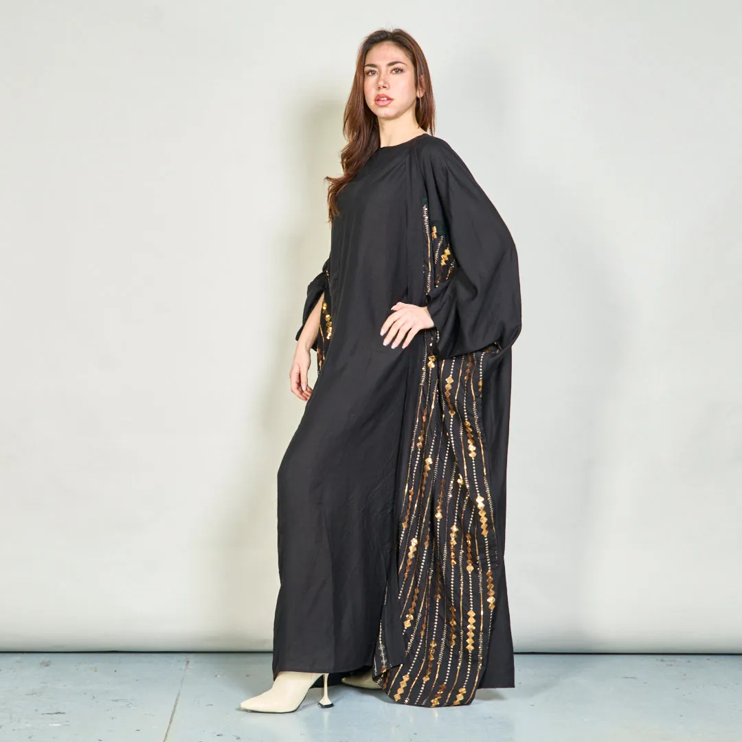 Two-piece maxi dress and embroidered kaftan set wholesale