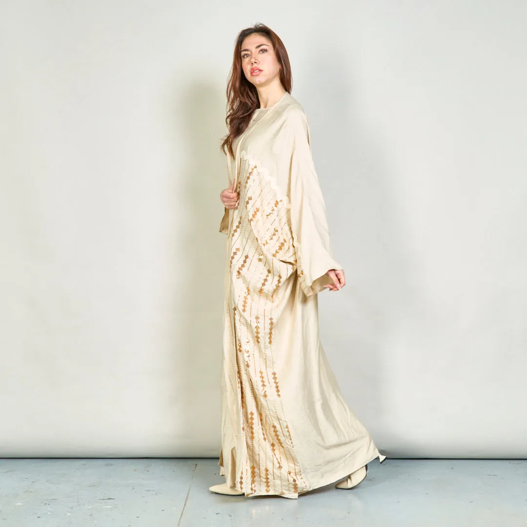 Two-piece maxi dress and embroidered kaftan set wholesale