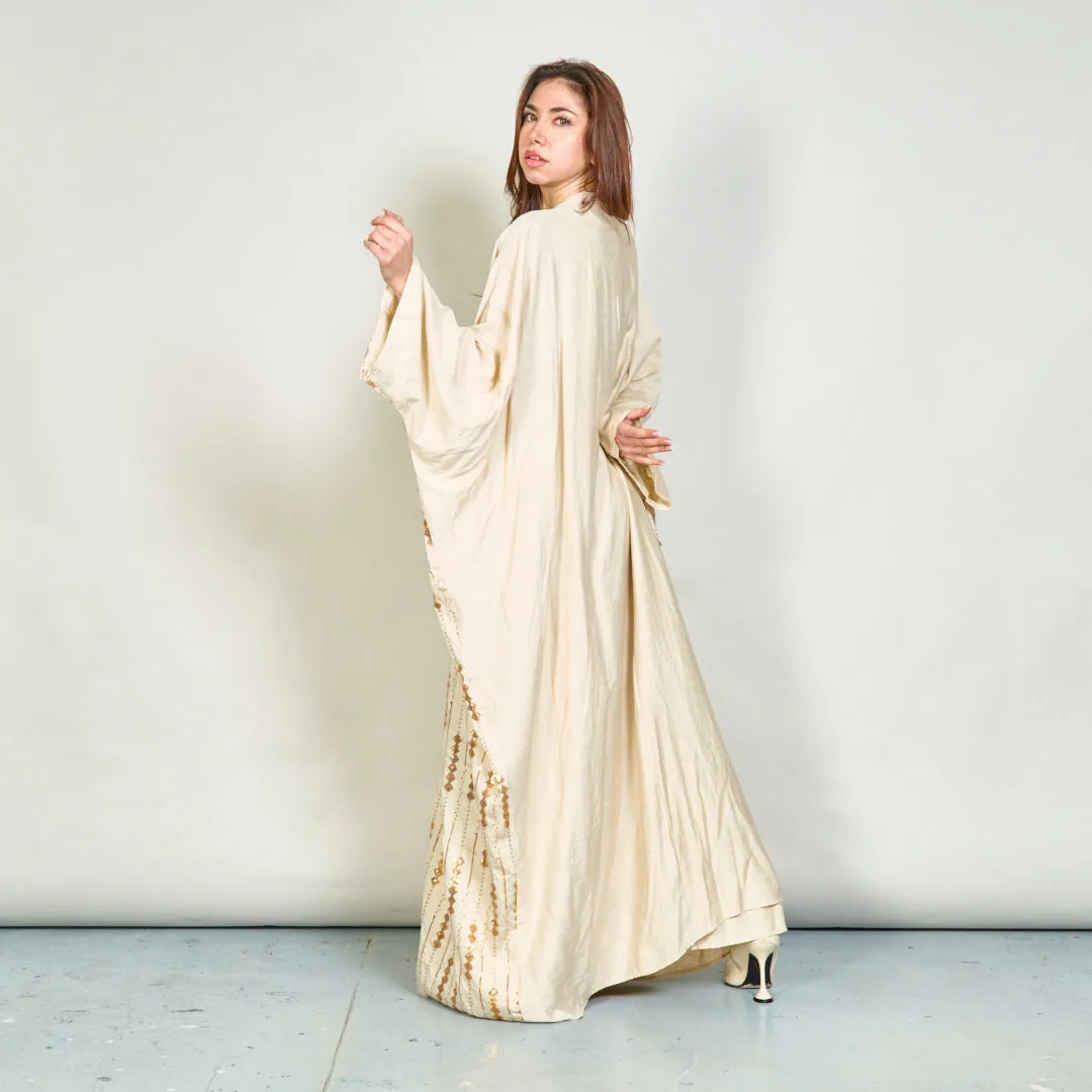Two-piece maxi dress and embroidered kaftan set wholesale