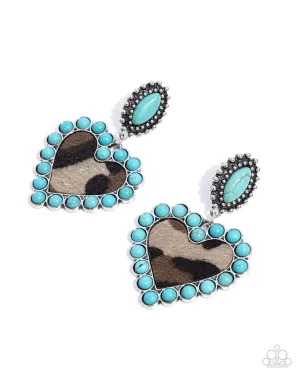 Whimsical Wrangler - Blue Post Earrings - Paparazzi Accessories